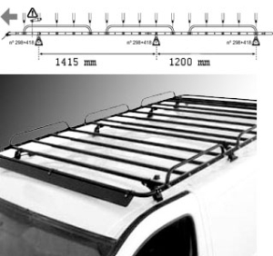 Cruz specjalistyczna platforma baga�owa do Citroen Jumper, Fiat Ducato, Peugeot Boxer, model L2H1/L2H2 - �ad 175 kg