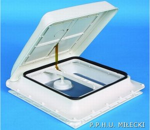 Okno dachowe Fiamma Vent 160 40x40cm bia�e. Wymiary zewn�trzne 45x45cm -  do kampera, przyczepy kempingowej i innych