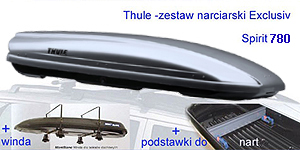 Autobox Thule SPIRIT 780 srebrny METALIK zest. narciarski Exclusive + prezent!