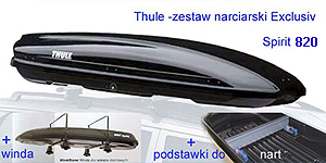 Autobox Thule SPIRIT 820 czarny METALIK zest. narciarski Exclusive + prezent