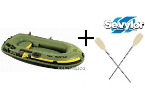 Ponton w�dkarski Sevylor Fish Hunter HF250 2 osobowy o wymiarach 232x119 cm + 2 wios�a AV 150