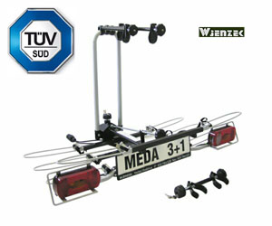 Baga�nik rowerowy Meda 3+1 (chrom) platforma rowerowa na 4 rowery z 3 letni� gwarancj�